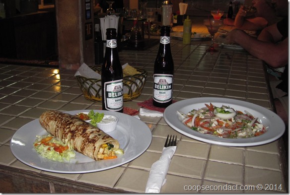 Conch Ceviche and Fish Burrito